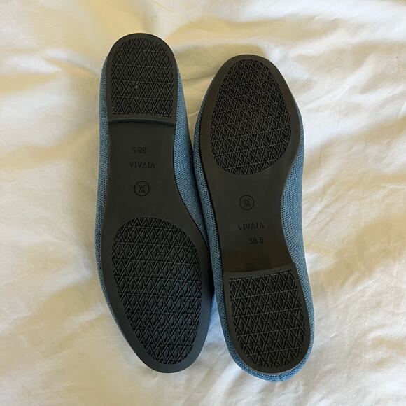 ✖️SOLD✖️Vivaia Knitted Blue Round-Toe Patterned Loafers - Picture 12 of 13